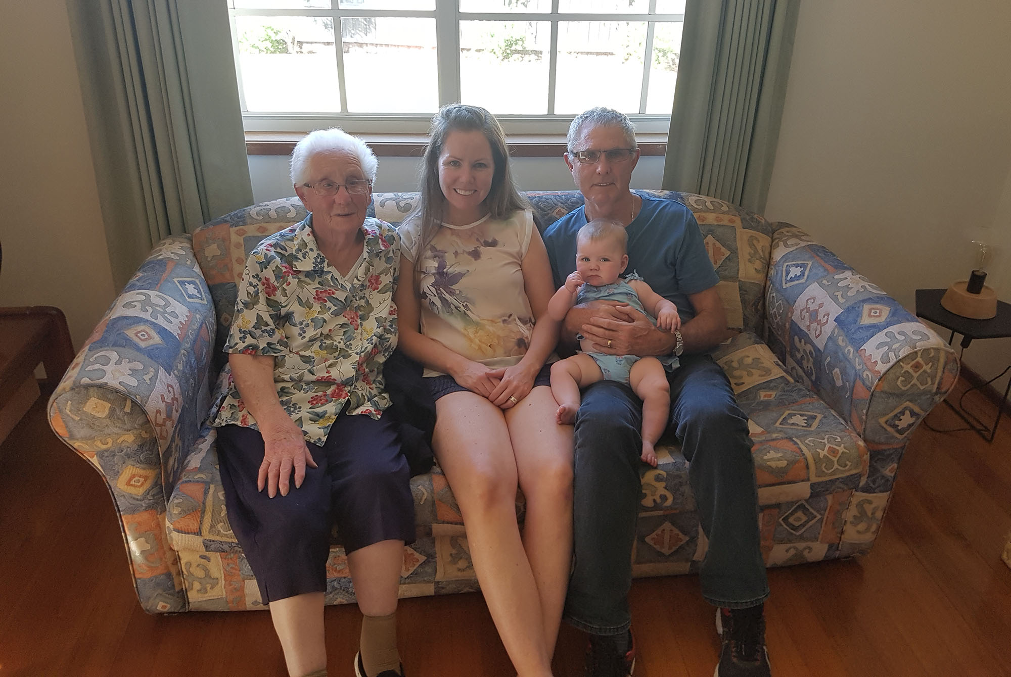 Four generations: Mum, my brother, his daughter, and her daughter