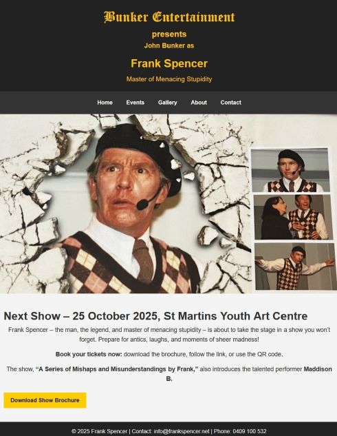 Frank Spencer show website thumbnail